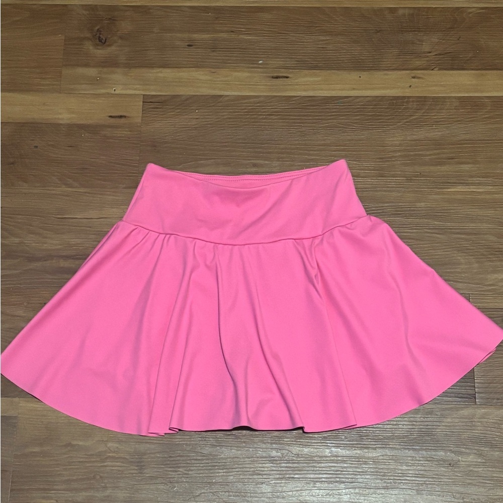 Pink Mini Skater Skirt with Pleats for Resort Wear